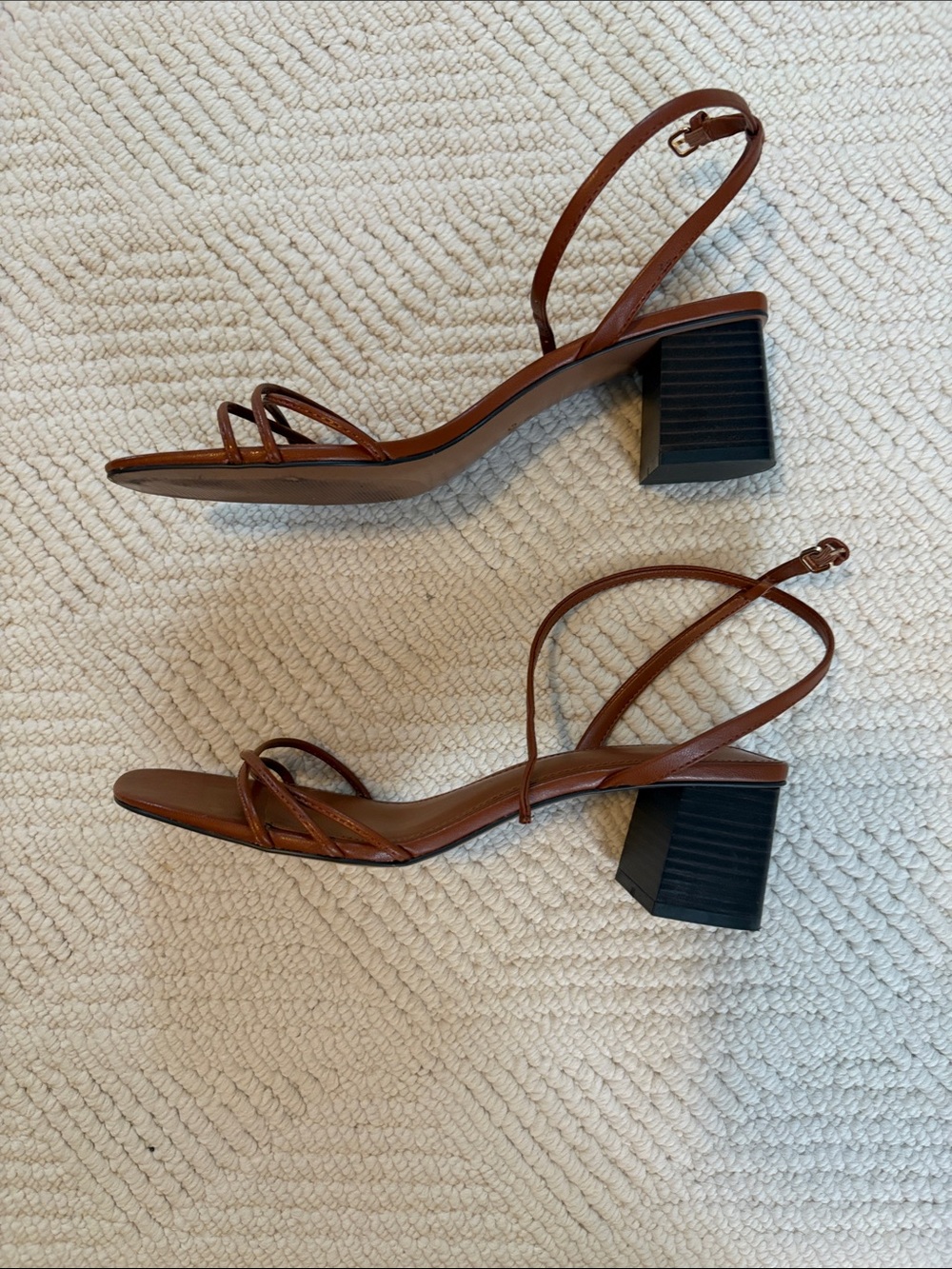 Mango block heel sandals with strap brown 39 - Picture 3 of 4